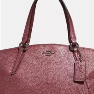 Coach pebble Leather Crimson Small Tote Bag